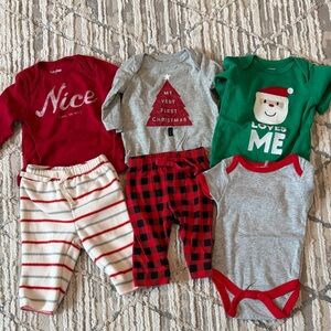 GAP Red and Gray Baby Onesie